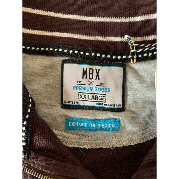 MBX 1/4 zip pullover size XXL wine color NWT 100% cotton - Picture 2 of 9